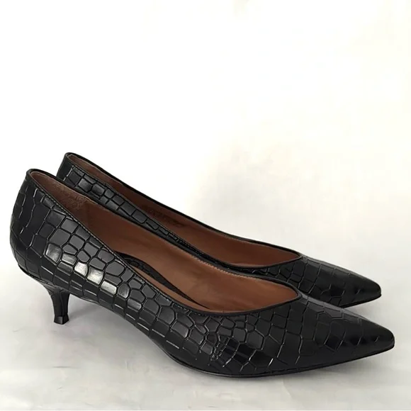 Vionic Kit Josie Croc Black Croc-Embossed Leather Women's Pumps 10 NWOB - Picture 3 of 12